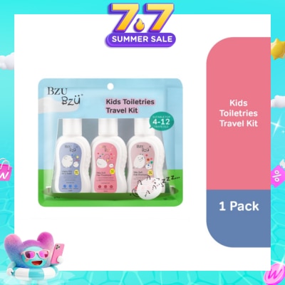 BZU BZU - Kids Toiletries Travel Kit (Happy Kids Body Wash+Silky Soft Hair Treatment +Silky Soft Kids Shampoo) 50ml x 3s
