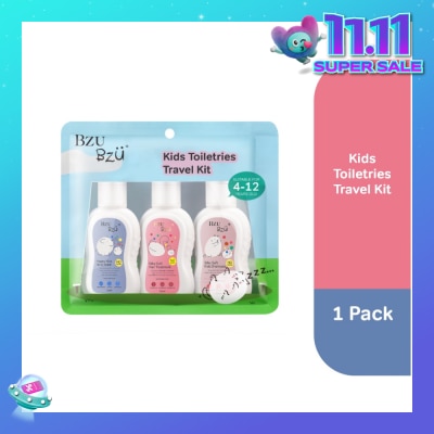 BZU BZU Kids Toiletries Travel Kit (Happy Kids Body Wash+Silky Soft Hair Treatment +Silky Soft Kids Shampoo) 50ml x 3s