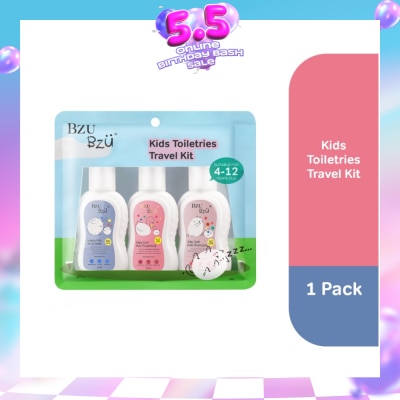 BZU BZU - Kids Toiletries Travel Kit (Happy Kids Body Wash+Silky Soft Hair Treatment +Silky Soft Kids Shampoo) 50ml x 3s