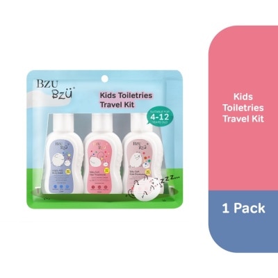 BZU BZU Kids Toiletries Travel Kit (Happy Kids Body Wash+Silky Soft Hair Treatment +Silky Soft Kids Shampoo) 50ml x 3s