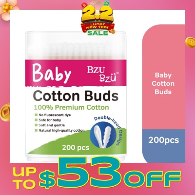 BZU BZU Baby Cotton Buds (Cotton Tip Is Soft And Gentle For Use On Delicate Skin) 200s