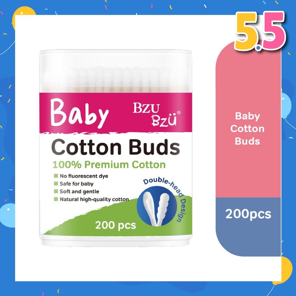 Baby Cotton Buds (Cotton Tip Is Soft And Gentle For Use On Delicate Skin) 200s