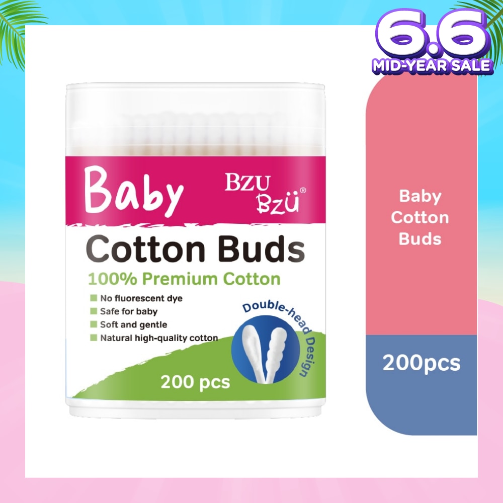 Baby Cotton Buds (Cotton Tip Is Soft And Gentle For Use On Delicate Skin) 200s