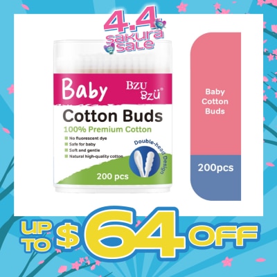BZU BZU - Baby Cotton Buds (Cotton Tip Is Soft And Gentle For Use On Delicate Skin) 200s