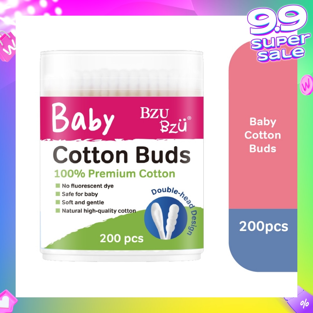 Baby Cotton Buds (Cotton Tip Is Soft And Gentle For Use On Delicate Skin) 200s