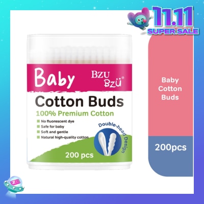 BZU BZU Baby Cotton Buds (Cotton Tip Is Soft And Gentle For Use On Delicate Skin) 200s