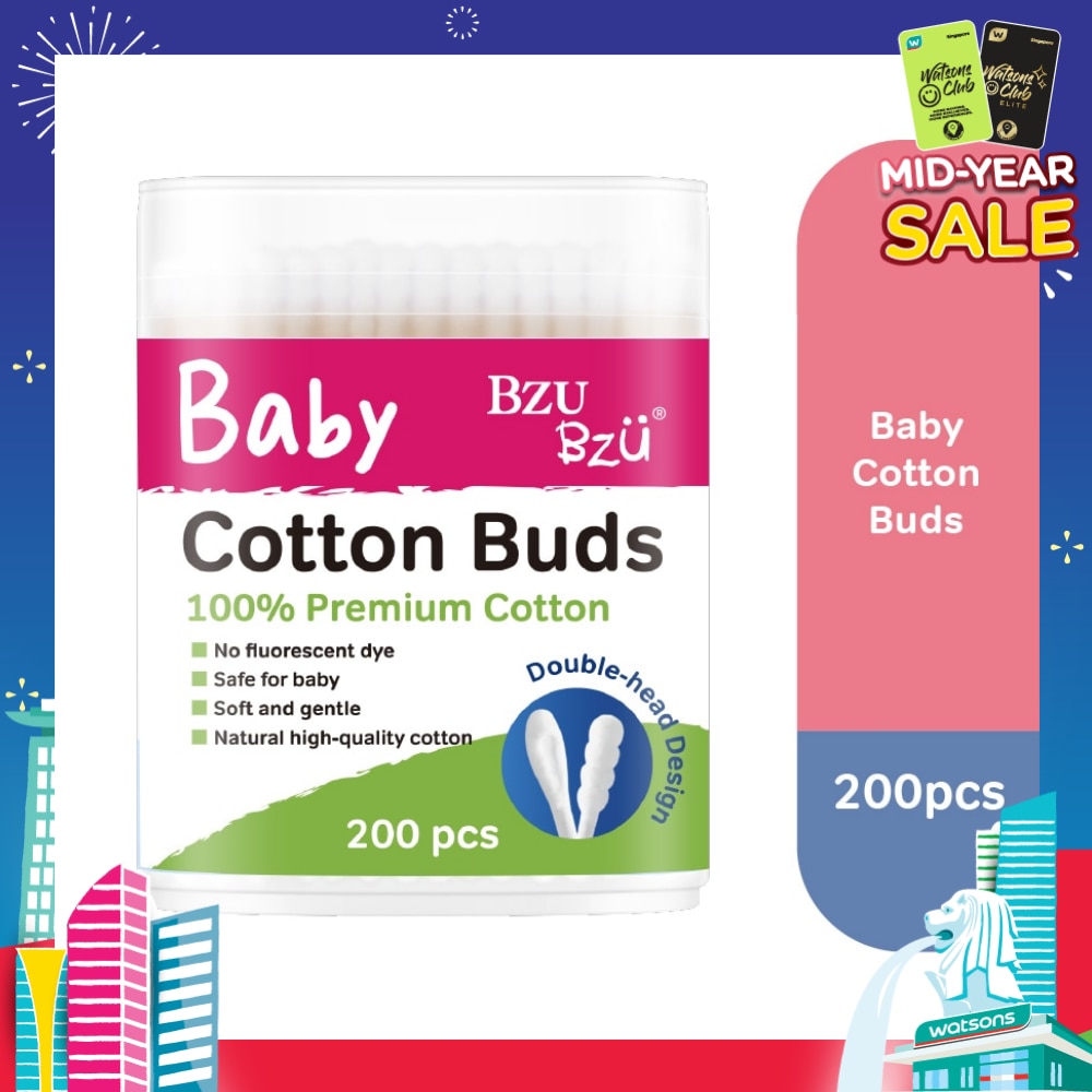 Baby Cotton Buds (Cotton Tip Is Soft And Gentle For Use On Delicate Skin) 200s