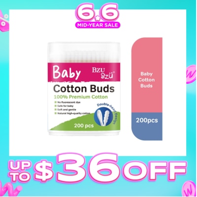 BZU BZU - Baby Cotton Buds (Cotton Tip Is Soft And Gentle For Use On Delicate Skin) 200s
