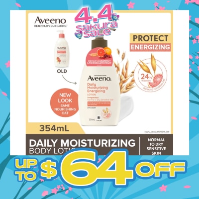 AVEENO - Daily Moisturizing Energizing Body Lotion With Pomegranate & Grapefruit Extract (Helps Provide Vitality To Skin For Healthy-Looking Skin Suitable For Normal To Dry Skin) 354ml