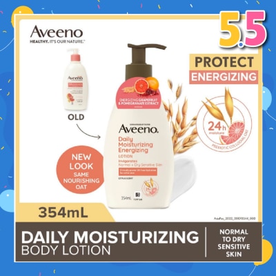 AVEENO Daily Moisturizing Energizing Body Lotion With Pomegranate & Grapefruit Extract (Helps Provide Vitality To Skin For Healthy-Looking Skin Suitable For Normal To Dry Skin) 354ml