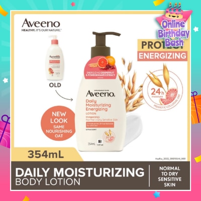 AVEENO Daily Moisturizing Energizing Body Lotion With Pomegranate & Grapefruit Extract (Helps Provide Vitality To Skin For Healthy-Looking Skin Suitable For Normal To Dry Skin) 354ml