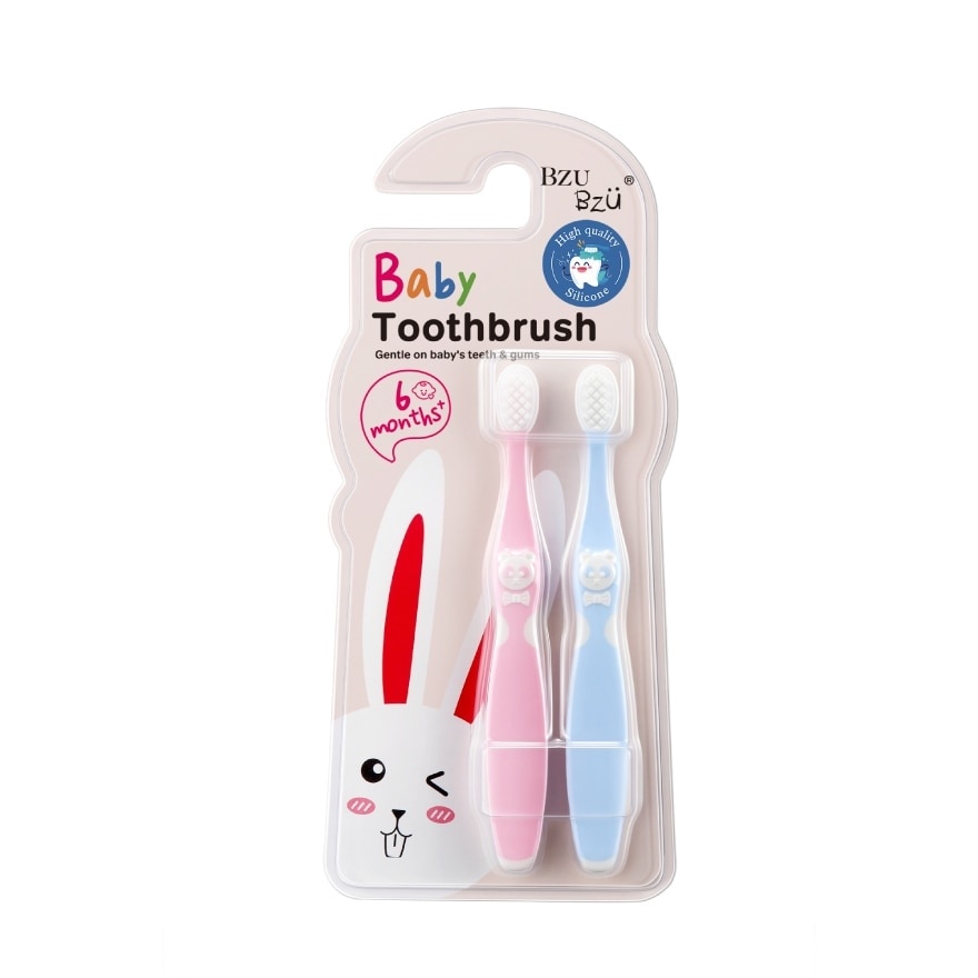 Baby Toothbrush 2 In 1 (Ergonomically Designed For 6 Months+) 1s