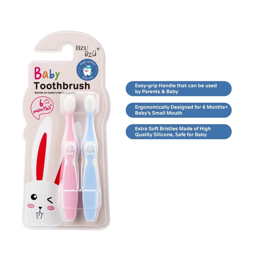 Baby Toothbrush 2 In 1 (Ergonomically Designed For 6 Months+) 1s