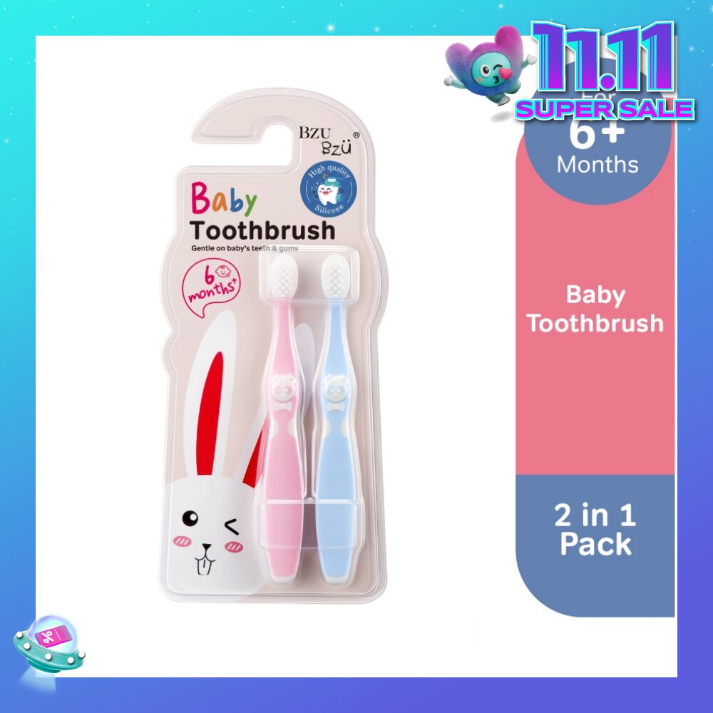 Baby Toothbrush 2 In 1 (Ergonomically Designed For 6 Months+) 1s