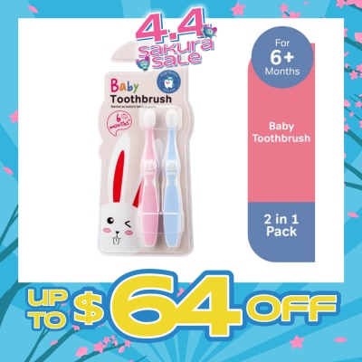 BZU BZU - Baby Toothbrush 2 In 1 (Ergonomically Designed For 6 Months+) 1s