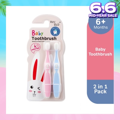 BZU BZU Baby Toothbrush 2 In 1 (Ergonomically Designed For 6 Months+) 1s