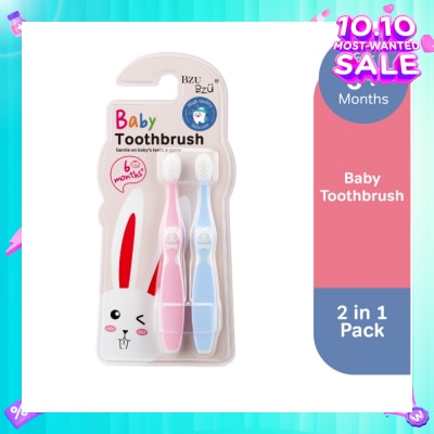 BZU BZU Baby Toothbrush 2 In 1 (Ergonomically Designed For 6 Months+) 1s