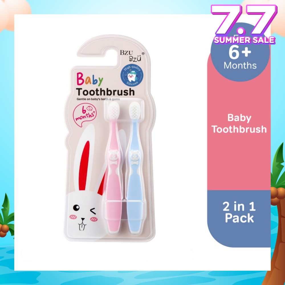 Baby Toothbrush 2 In 1 (Ergonomically Designed For 6 Months+) 1s