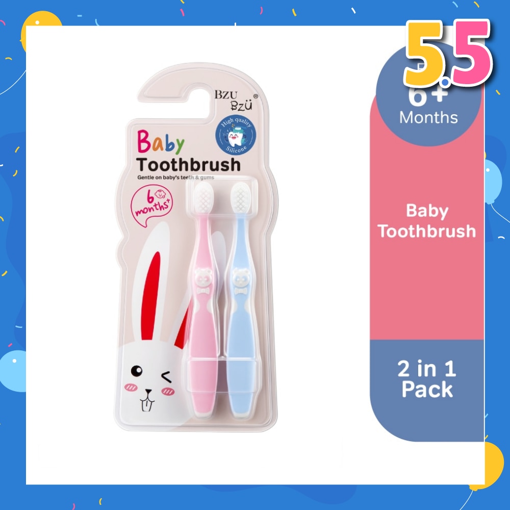 Baby Toothbrush 2 In 1 (Ergonomically Designed For 6 Months+) 1s