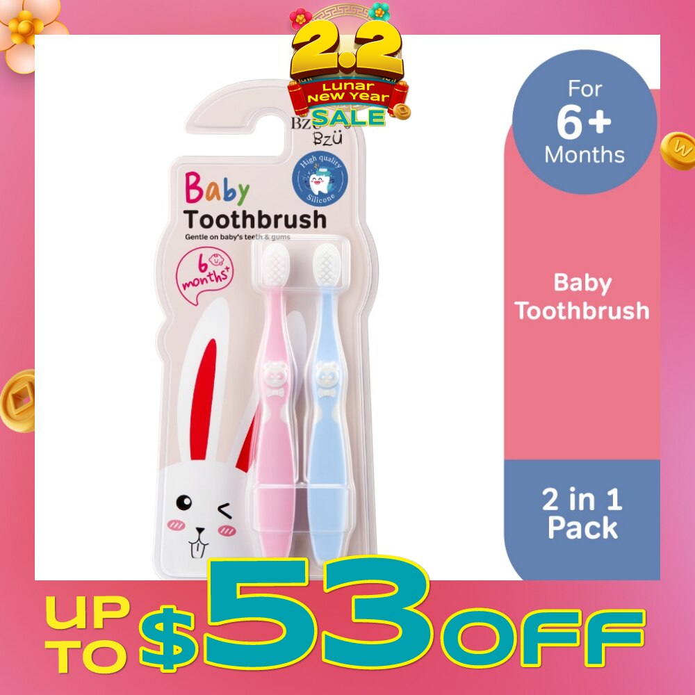 Baby Toothbrush 2 In 1 (Ergonomically Designed For 6 Months+) 1s