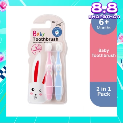 BZU BZU Baby Toothbrush 2 In 1 (Ergonomically Designed For 6 Months+) 1s