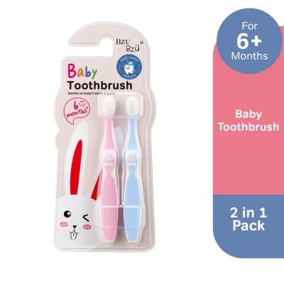 BZU BZU Baby Toothbrush 2 In 1 (Ergonomically Designed For 6 Months+) 1s