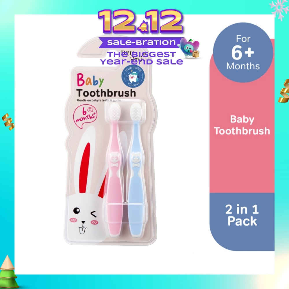 Baby Toothbrush 2 In 1 (Ergonomically Designed For 6 Months+) 1s
