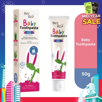BZU BZU Baby Toothpaste (Fruits Flavor, Designed For 0-3 Years Old) 50g