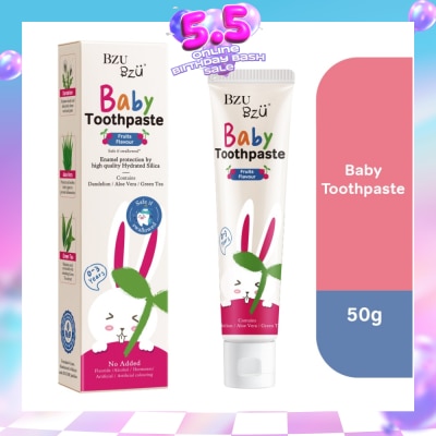 BZU BZU - Baby Toothpaste (Fruits Flavor, Designed For 0-3 Years Old) 50g