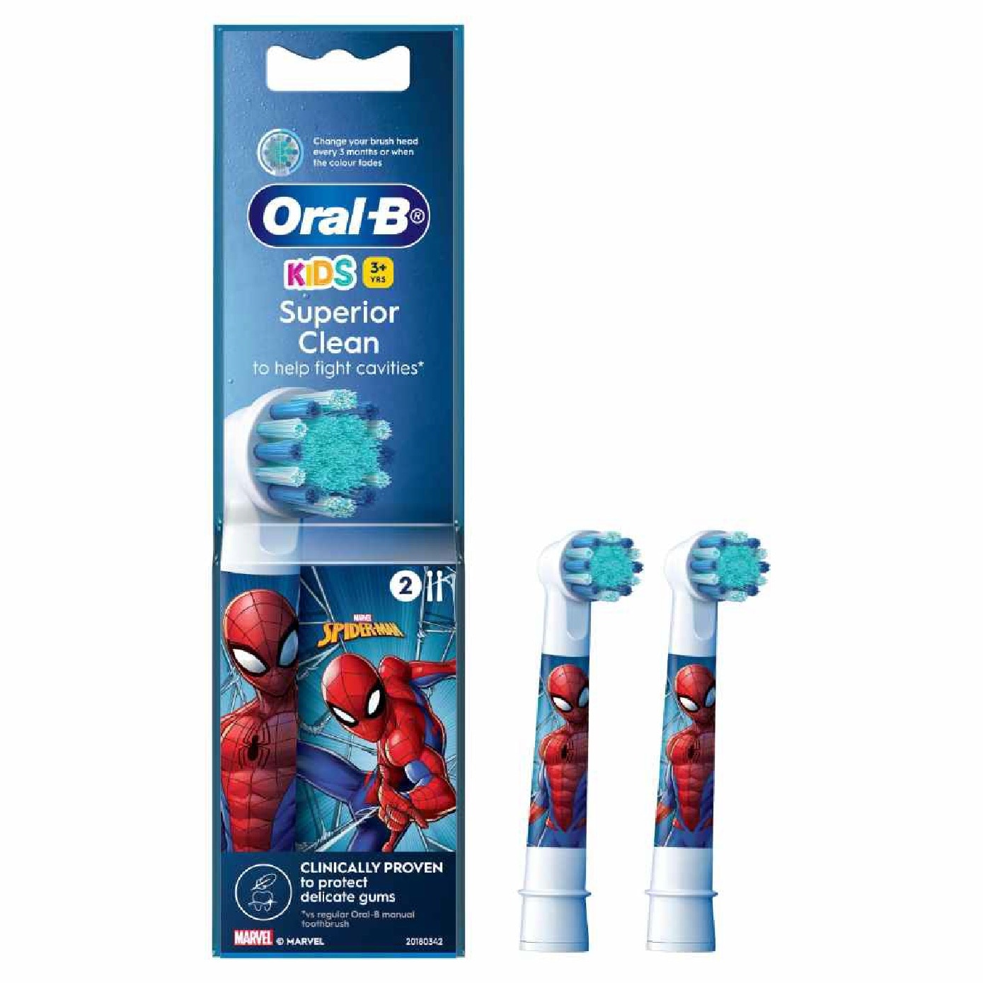 Kids 3+ Years Spiderman Electric Brush Head Refill 2s
