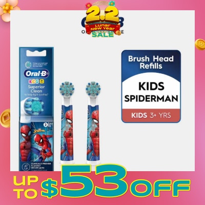 ORAL-B Kids 3+ Years Spiderman Electric Brush Head Refill 2s