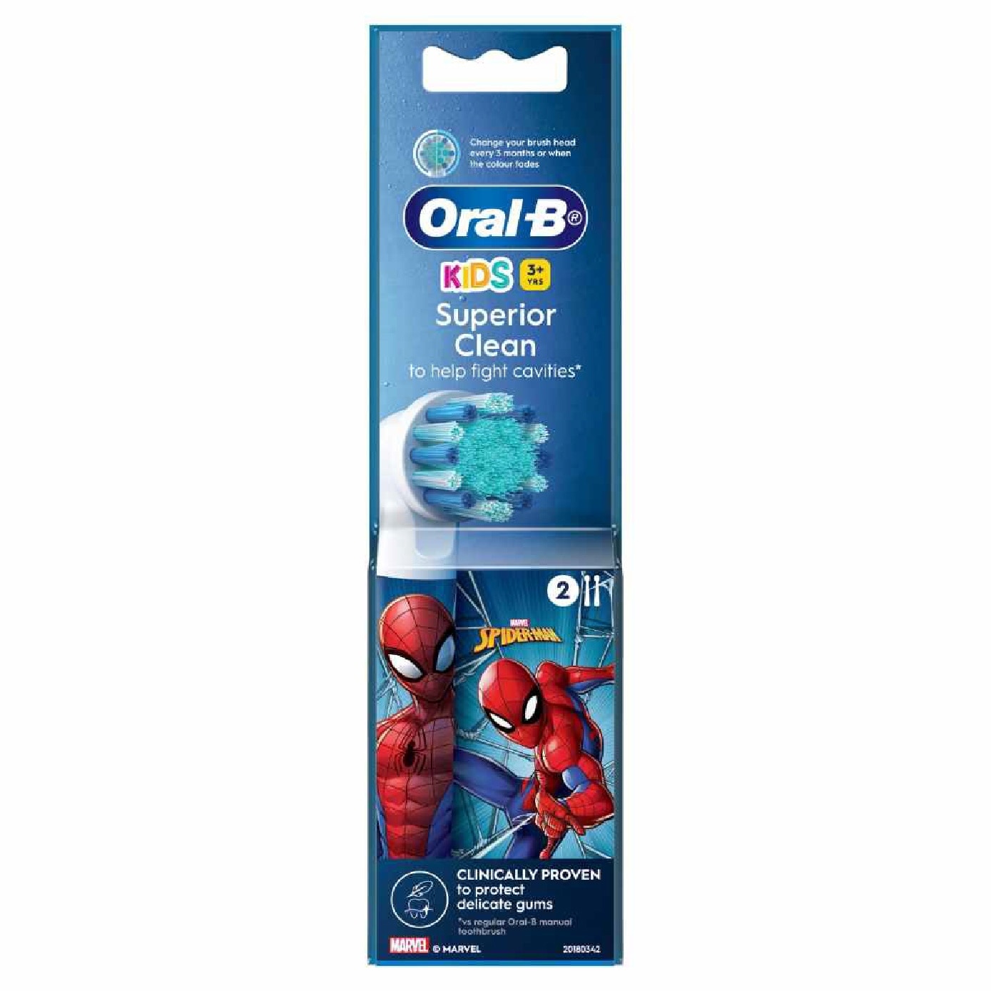 Kids 3+ Years Spiderman Electric Brush Head Refill 2s