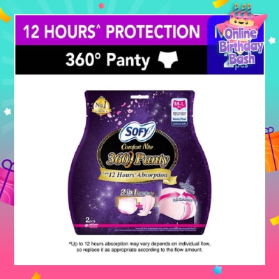 SOFY Comfort Nite 360° Anti Leak Triple Guard 2 in 1 Perfect Night Panty Size M-L 2s