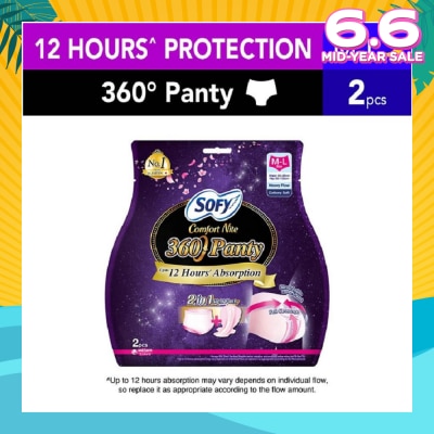 SOFY Comfort Nite 360° Anti Leak Triple Guard 2 in 1 Perfect Night Panty Size M-L 2s