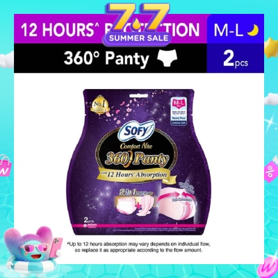 SOFY - Comfort Nite 360° Anti Leak Triple Guard 2 in 1 Perfect Night Panty Size M-L 2s