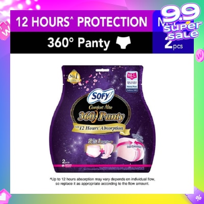 SOFY Comfort Nite 360° Anti Leak Triple Guard 2 in 1 Perfect Night Panty Size M-L 2s