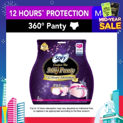 SOFY Comfort Nite 360° Anti Leak Triple Guard 2 in 1 Perfect Night Panty Size M-L 2s