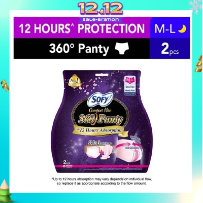 SOFY Comfort Nite 360° Anti Leak Triple Guard 2 in 1 Perfect Night Panty Size M-L 2s