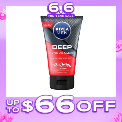 NIVEA - Men Deep Rapid Acne Oil Control Detox Mud Scrub (Helps Reduce Dark Acne Spots) 100g