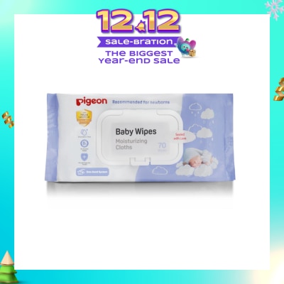 PIGEON Baby Wipes Moisturizing Cloths Wipes (Recommended For Newborns & No Alcohol) 70s