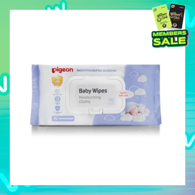 PIGEON Baby Wipes Moisturizing Cloths Wipes (Recommended For Newborns & No Alcohol) 70s