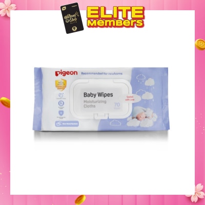 PIGEON Baby Wipes Moisturizing Cloths Wipes (Recommended For Newborns & No Alcohol) 70s