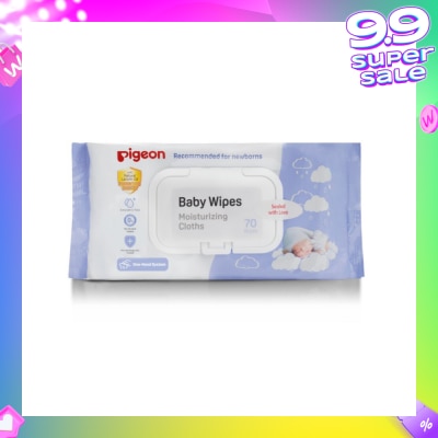 PIGEON Baby Wipes Moisturizing Cloths Wipes (Recommended For Newborns & No Alcohol) 70s