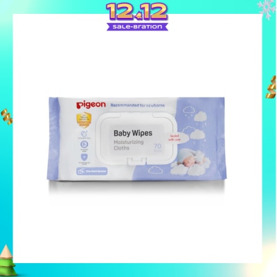 PIGEON Baby Wipes Moisturizing Cloths Wipes (Recommended For Newborns & No Alcohol) 70s