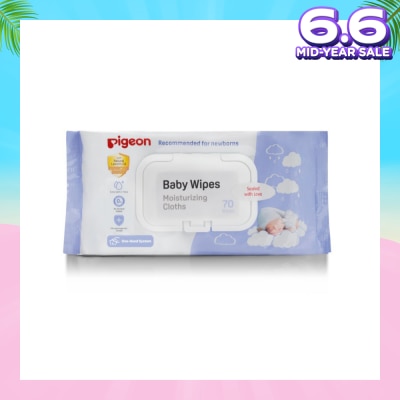 PIGEON Baby Wipes Moisturizing Cloths Wipes (Recommended For Newborns & No Alcohol) 70s