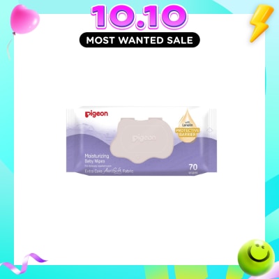 PIGEON Baby Wipes Moisturizing Cloths Wipes (Recommended For Newborns & No Alcohol) 70s image