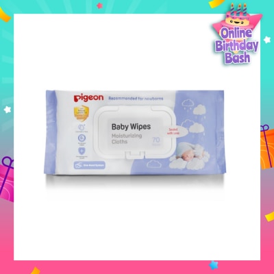 PIGEON Baby Wipes Moisturizing Cloths Wipes (Recommended For Newborns & No Alcohol) 70s