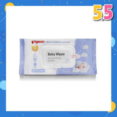 PIGEON Baby Wipes Moisturizing Cloths Wipes (Recommended For Newborns & No Alcohol) 70s