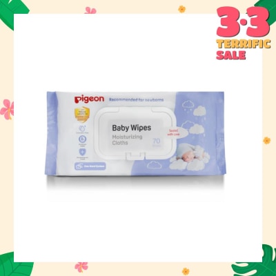 PIGEON Baby Wipes Moisturizing Cloths Wipes (Recommended For Newborns & No Alcohol) 70s