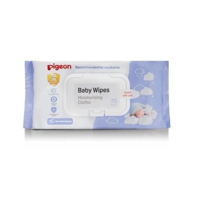 PIGEON Baby Wipes Moisturizing Cloths Wipes (Recommended For Newborns & No Alcohol) 70s